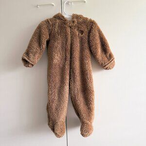 Carters 9M Teddy Bear Brown Baby Bodysuit Zip Fleece
